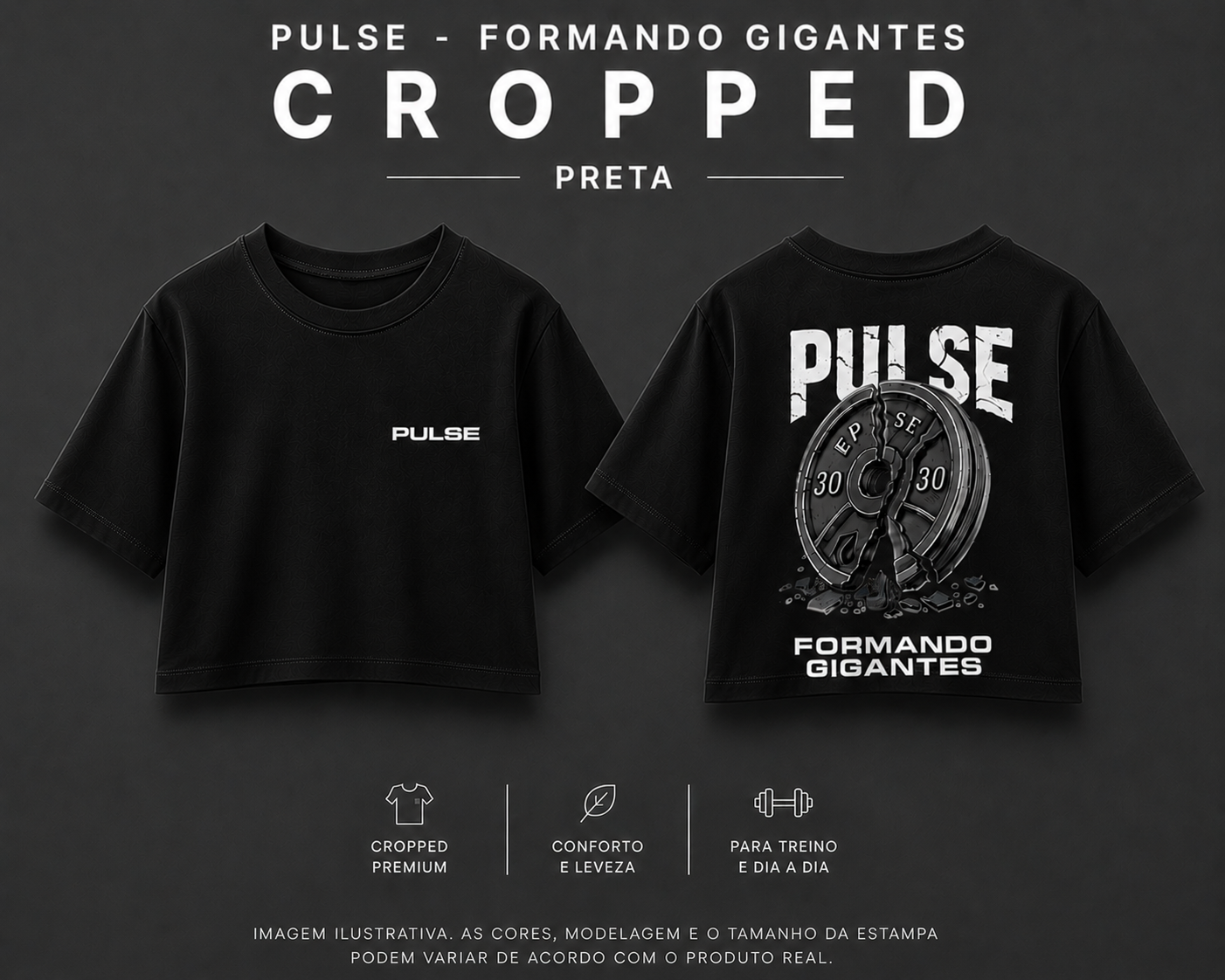 PULSE FORMANDO GIGANTES CROPPED PRETO