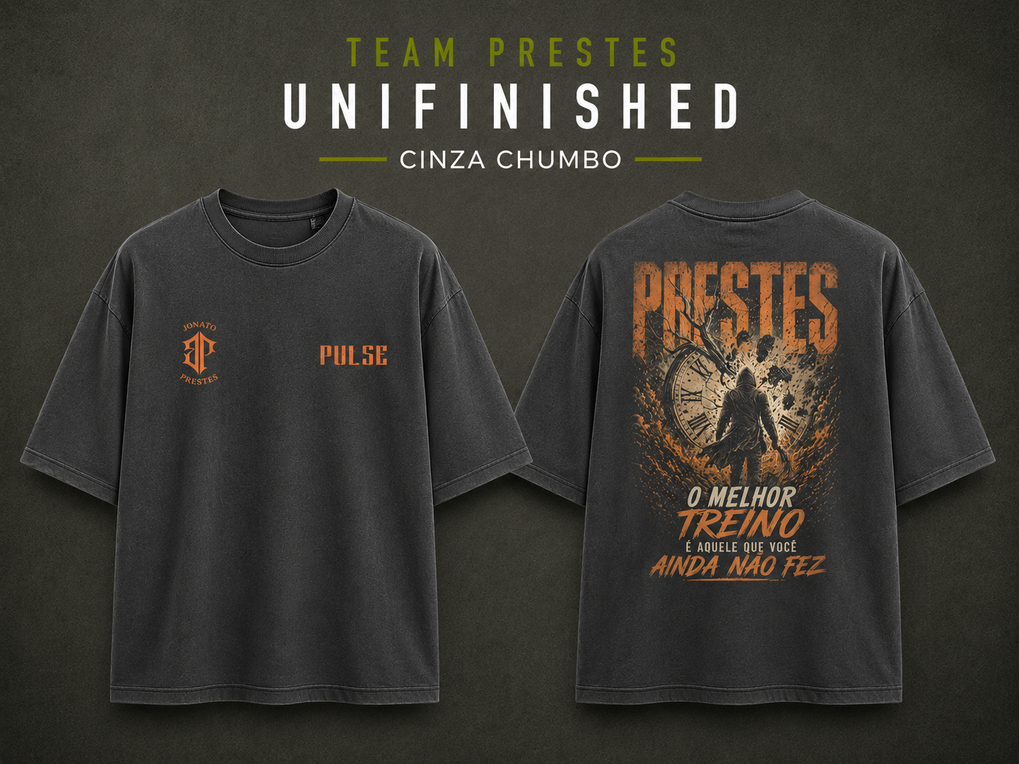 TEAM PRESTES UNIFINISHED OVERSIZED CINZA CHUMBO