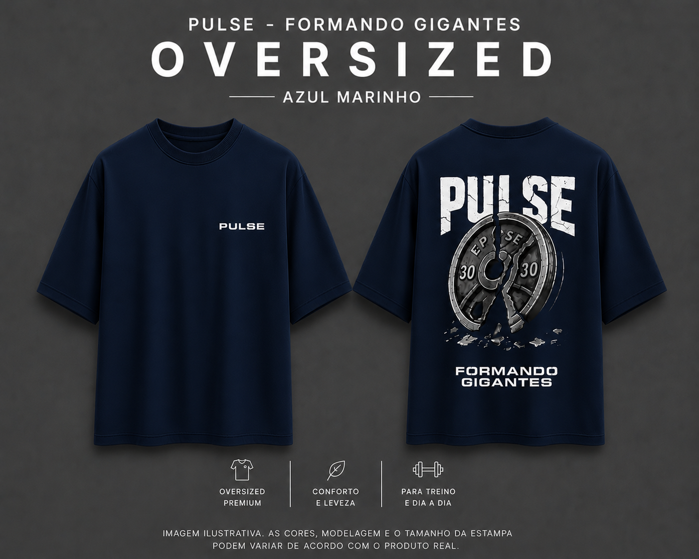 PULSE FORMANDO GIGANTES OVERSIZED AZUL MARINHO