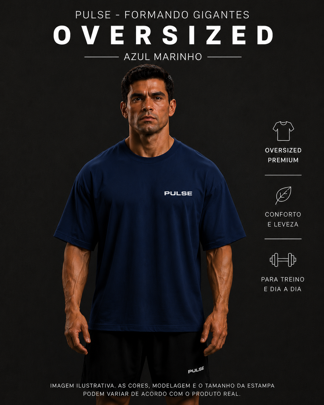 PULSE FORMANDO GIGANTES OVERSIZED AZUL MARINHO