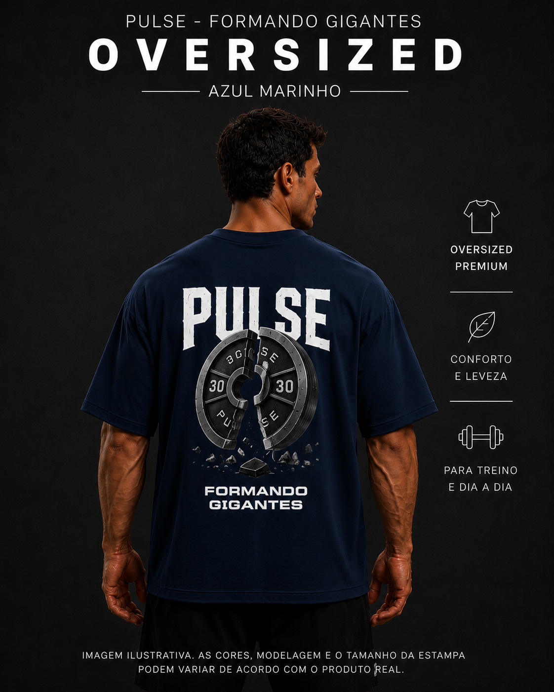 PULSE FORMANDO GIGANTES OVERSIZED AZUL MARINHO