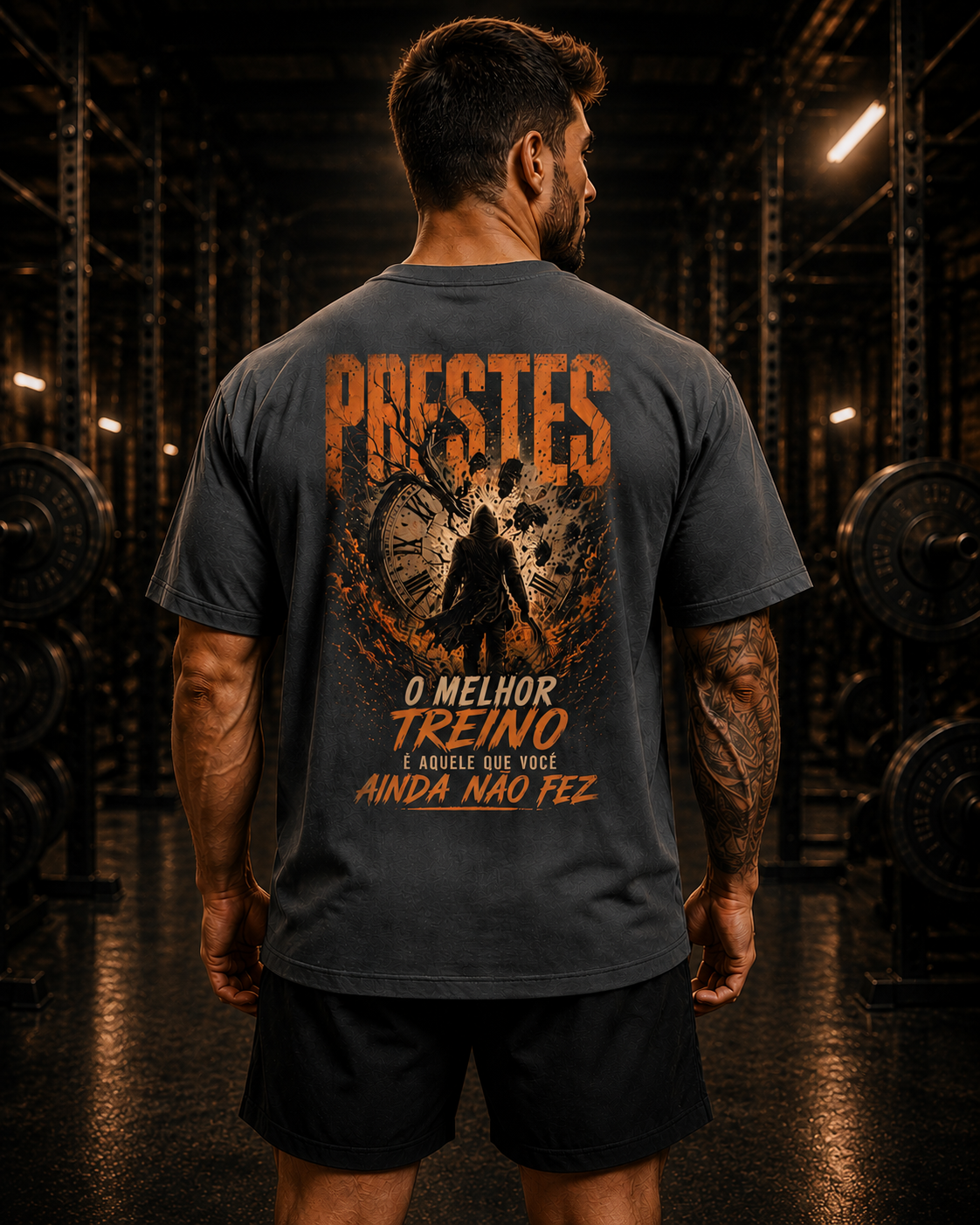 TEAM PRESTES UNIFINISHED OVERSIZED CINZA CHUMBO