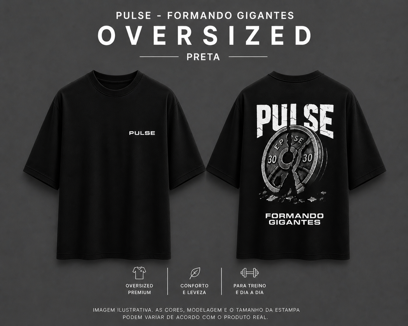 PULSE FORMANDO GIGANTES OVERSIZED PRETA