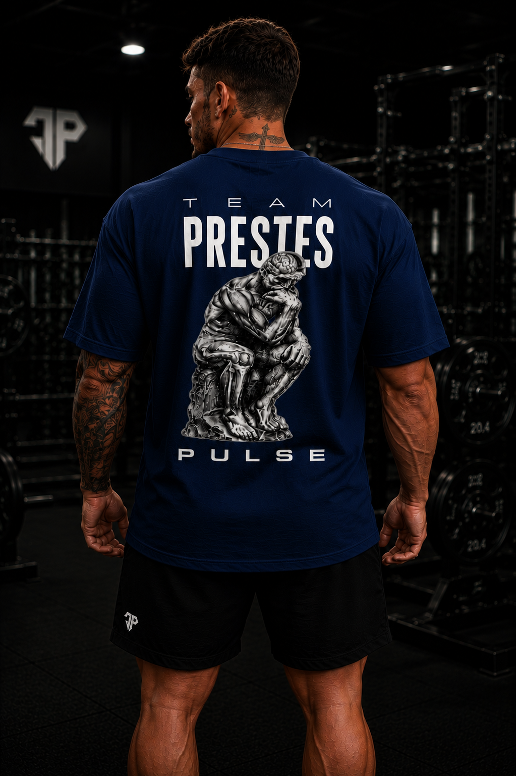 TEAM PRESTES PENSADOR OVERSIZED AZUL MARINHO