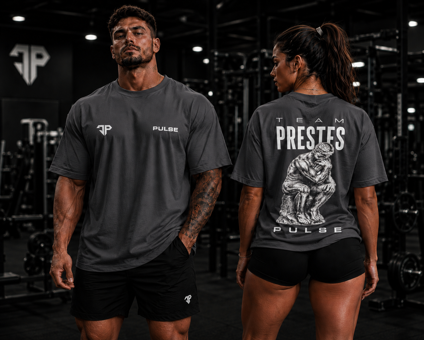 TEAM PRESTES PENSADOR OVERSIZED CINZA CHUMBO