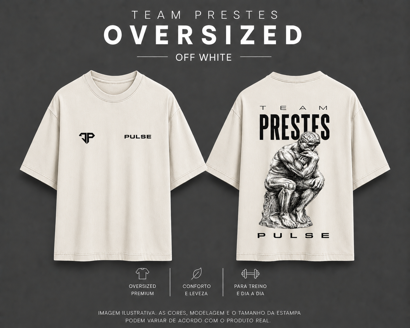 TEAM PRESTES PENSADOR OVERSIZED OFF WHITE