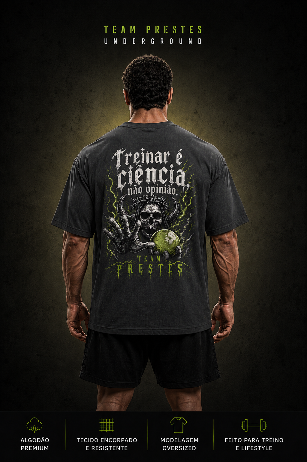 TEAM PRESTES UNDERGROUND SCIENCE EDITION OVERSIZED CINZA CHUMBO